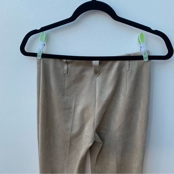Marc Cain Women’s Size N1 UK 8 Tan Faux Suede Flare Pleat Trouser Stretch 70s - Picture 6 of 8